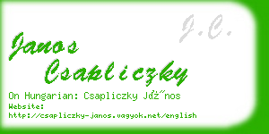 janos csapliczky business card